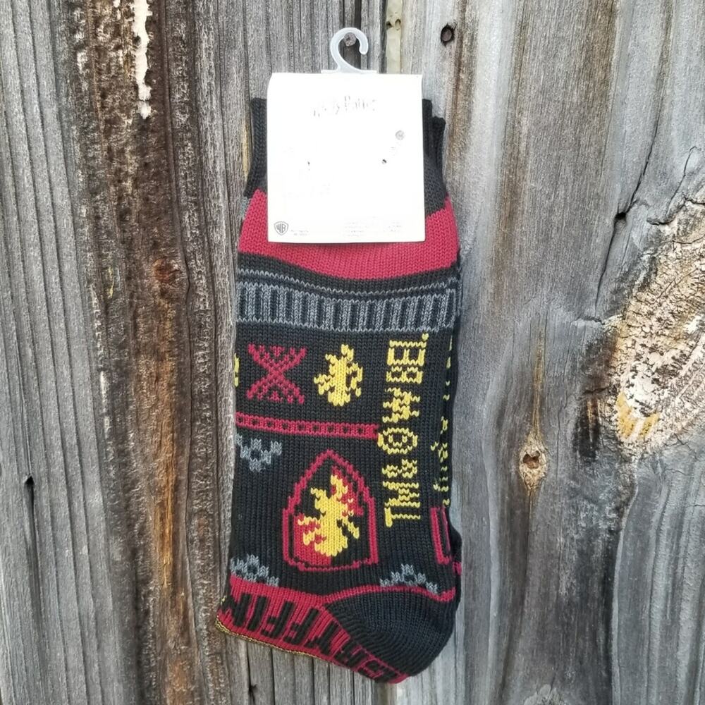 Gryffindor Socks Harry Potter Black Red Grey Gold Yellow Wizard Hogwarts NWT - Picture 9 of 9